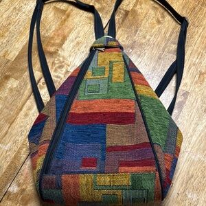Danny K  Multicolor Geometric Backpack